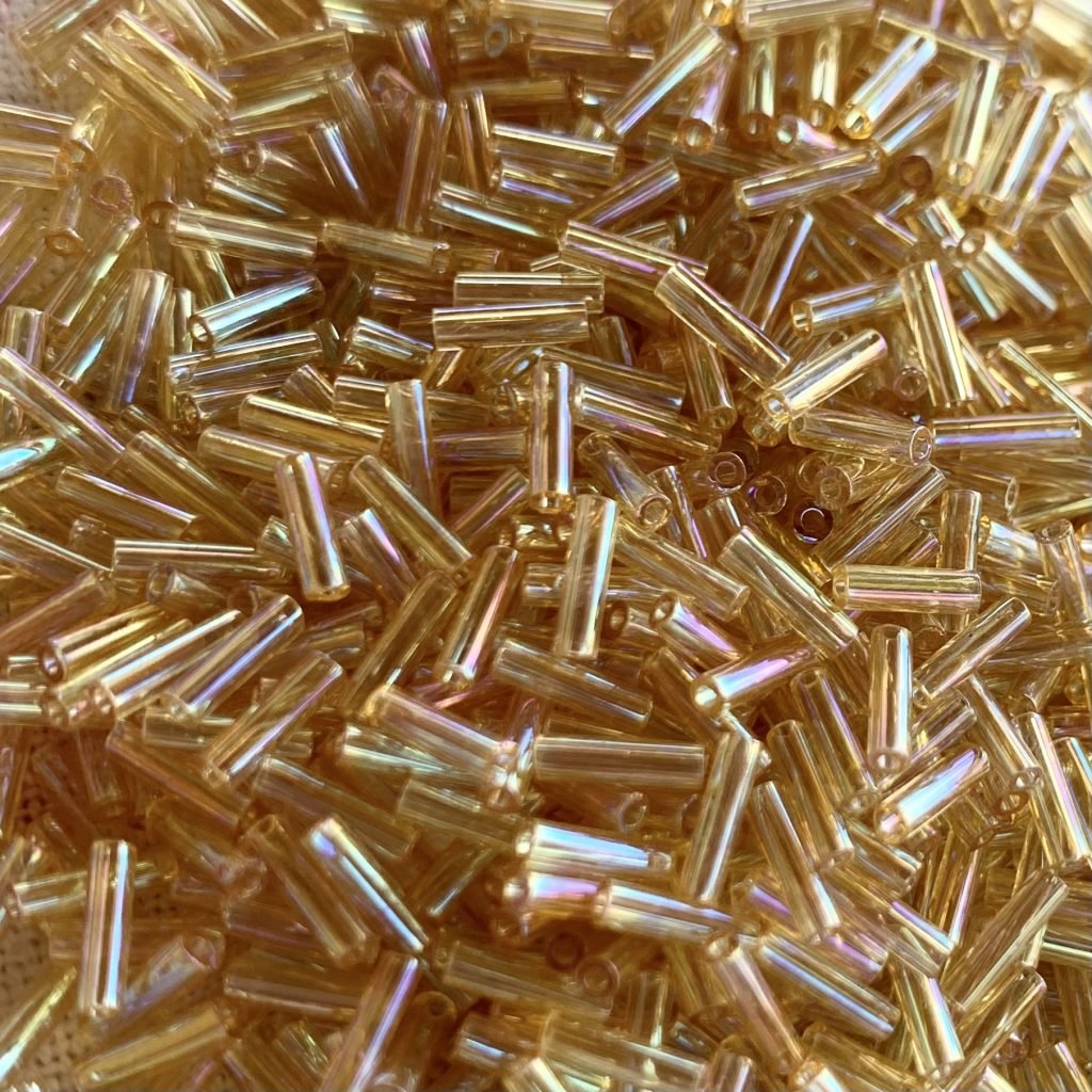 Biseris Miyuki vamzdeliai Transparent Lt. Topaz AB (oranžinė) 0251