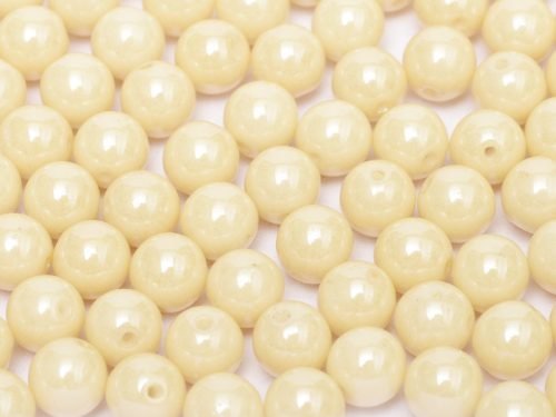 Karoliukai Round Lustered 4 mm Chalk White Champagne Luster (kūno spalva) 14413