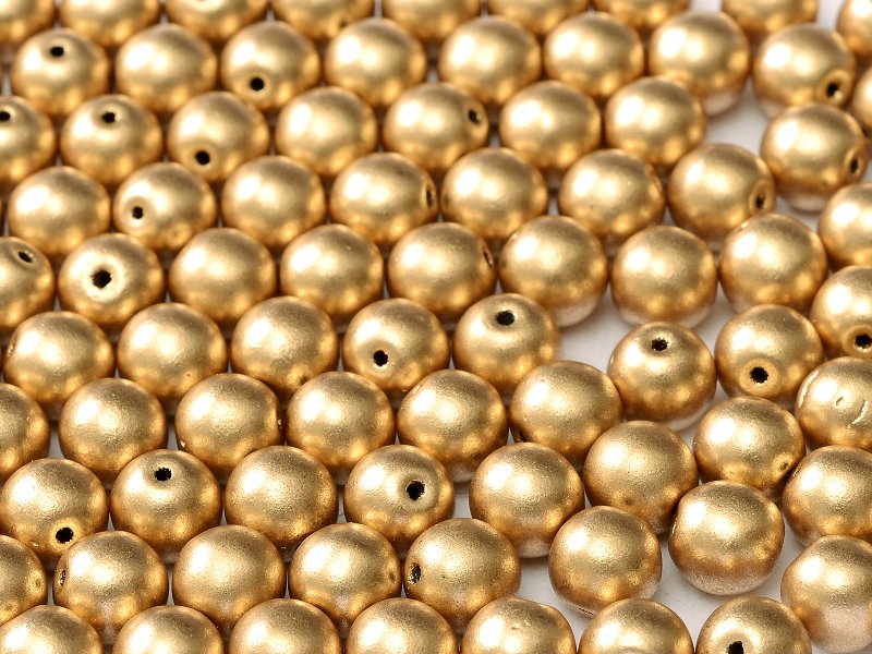 Karoliukai Round Metallic 4 mm Aztec Gold (auksas) 01710