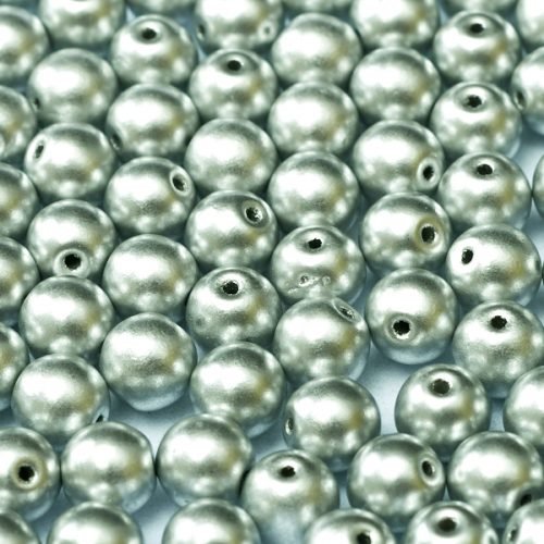 Karoliukai Round Metallic 4 mm Aluminium Silver (sidabras) 01700