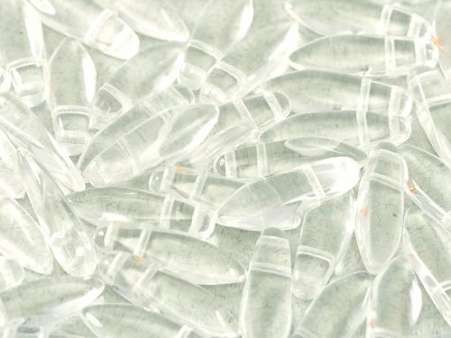 Karoliukai 2-hole Glass Daggers 5 x 16 mm Crystal (balta) 00030