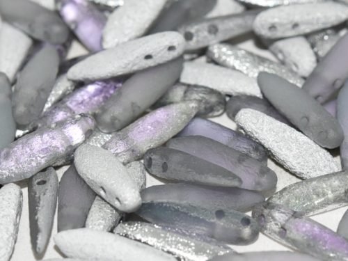 Karoliukai 2-hole Glass Daggers 5 x 16 mm Crystal Etched Vitrail Light (violetinė) 26586