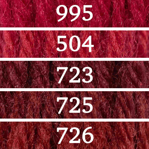 Appletons Wool vilnoniai siuvinėjimo siūlai (raudona)