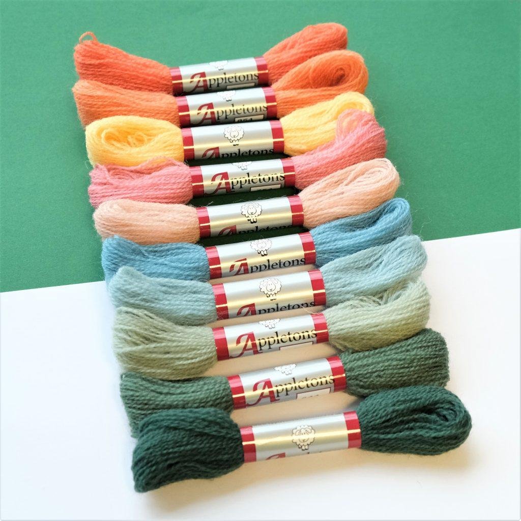 Appletons Wool vilnonių siuvinėjimo siūlų rinkinys FLOWER FIELD