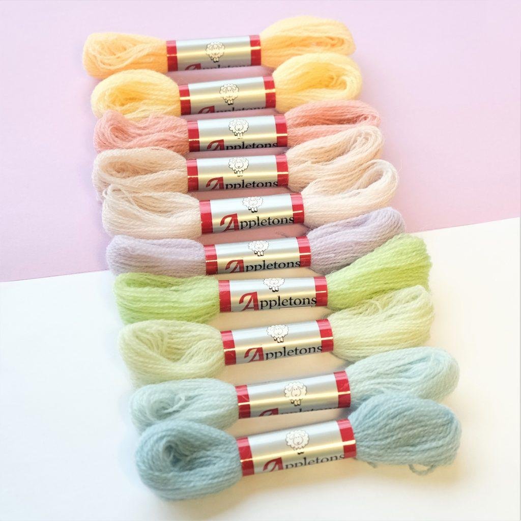 Appletons Wool vilnonių siuvinėjimo siūlų rinkinys SPRING PASTEL