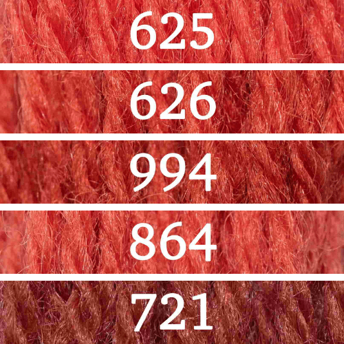 Appletons Wool vilnoniai siuvinėjimo siūlai (raudona)