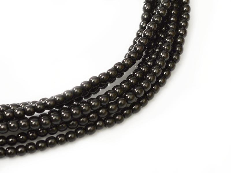 Glass Pearls Shiny 2 mm Black 70409