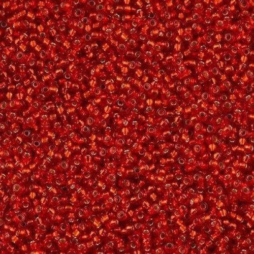 Biseris Seed Beads 15/0 Flame Red Silver Lined (raudona) 0010