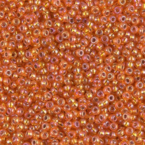 Biseris Seed Beads 11/0 Silver Lined Orange AB (oranžinė) 1008