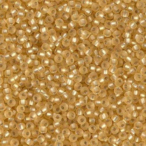 Biseris Seed Beads 11/0 Matte Silver Lined Gold (auksas) 0003F