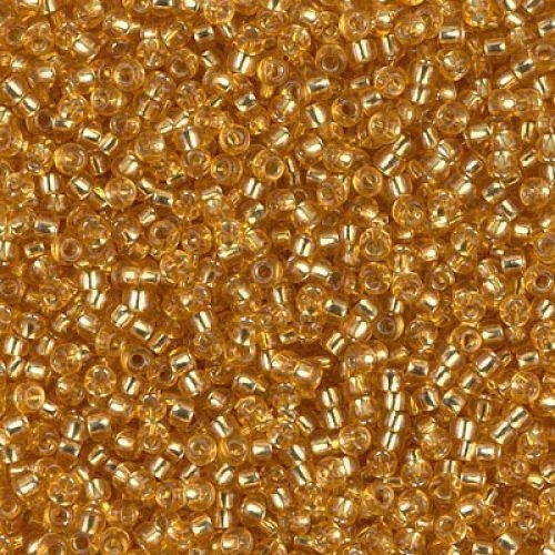 Biseris Seed Beads 11/0 Silver Lined Dark Gold (auksas) 0004