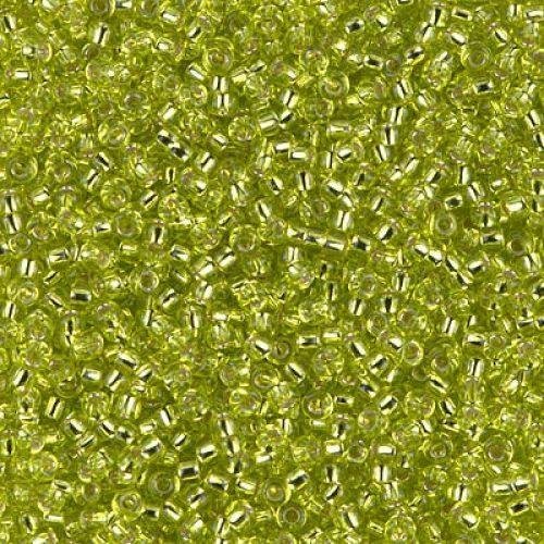 Biseris Seed Beads 11/0 Chartreuse Silver Lined (žalia) 0014