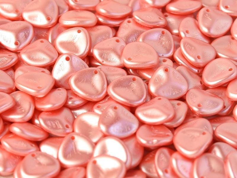 Karoliukai Rose Petals 8 x 7 mm Alabaster Pastel Lt.Coral