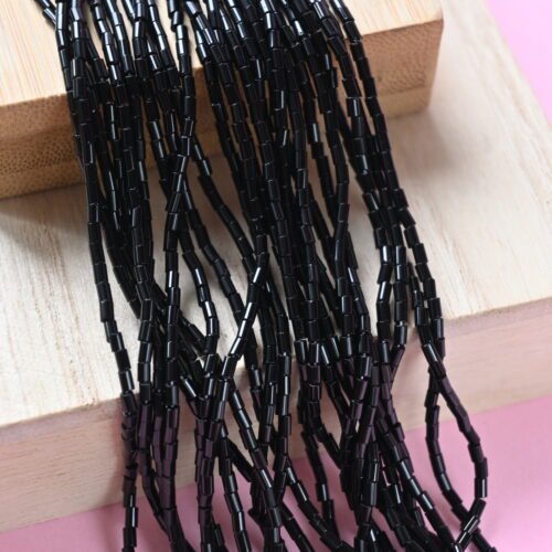 Round Bugle Beads 1'' Black 23980 (juoda)