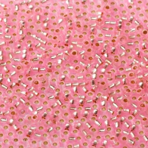 Miyuki Seed Beads 11/0 Pink Transp. Silver Lined 0022 (rožinė)