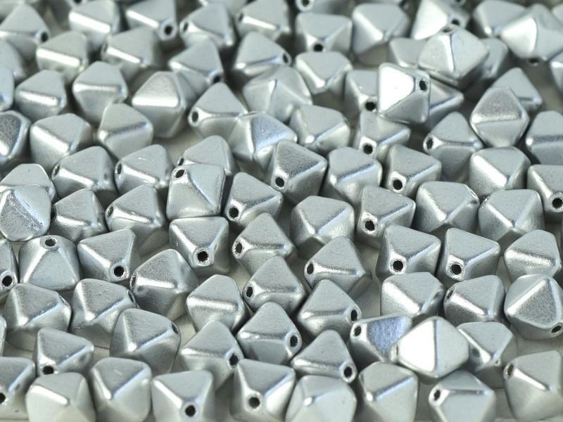 Karoliukai Bicone Beads 6 mm Aluminium Silver 01700 (sidabro)