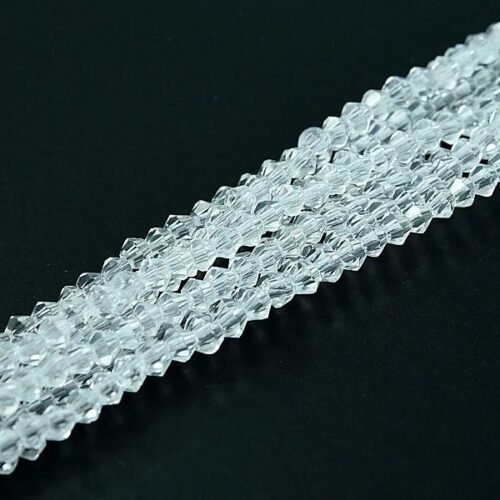 Bicone Beads 2mm Crystal 01 (balta)