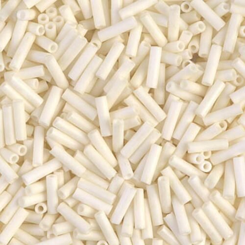 Miyuki Bugles 3x1,5mm Matted Opaque Cream 2021 (pieno balta)
