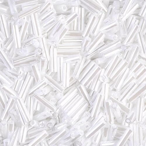 Miyuki Bugles 3x1,5mm White Ceylon 0528 (balta)