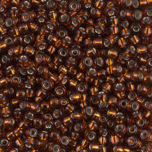 Miyuki Seed Beads 11/0 Dark Topaz Silver Lined 0005 (ruda)