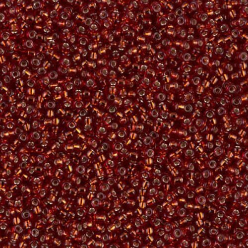 Miyuki Seed Beads 11/0 Silver Lined Dark Ruby 0011D (raudona)
