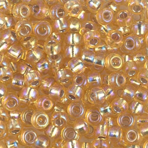 Miyuki Seed Beads 11/0 Silver Lined Gold AB 1003 (geltona)