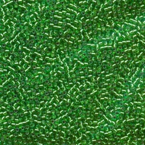 Miyuki Delica 11/0 Silver Lined Lt. Green (žalia) DB0046