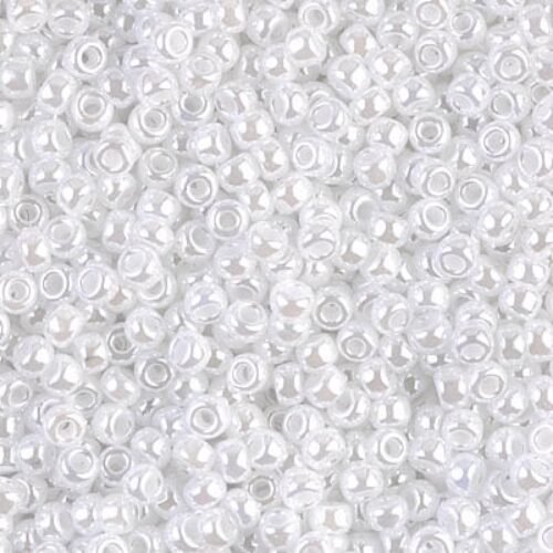 Miyuki Seed Beads 15/0 White Ceylon (balta) 0528