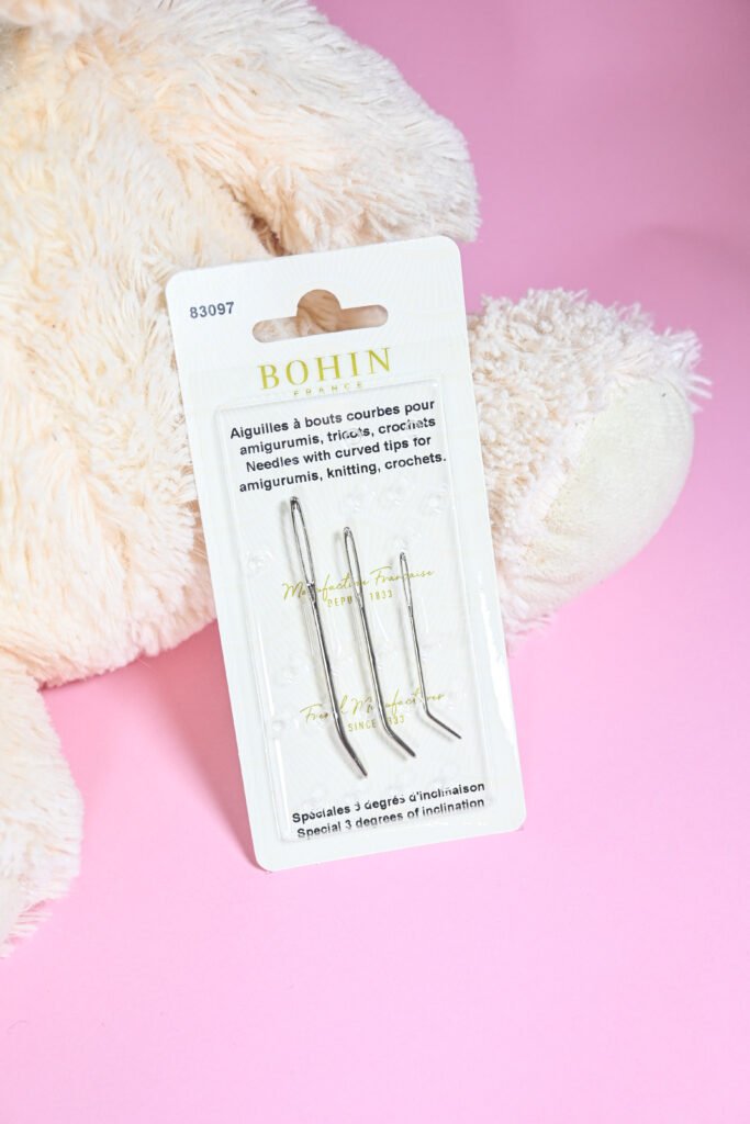 lenktos adatos žaislams, bohin curved needles