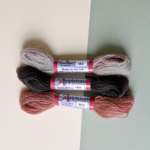 Appletons Wool embroidery thread set 'CHOCO' 3 pcs