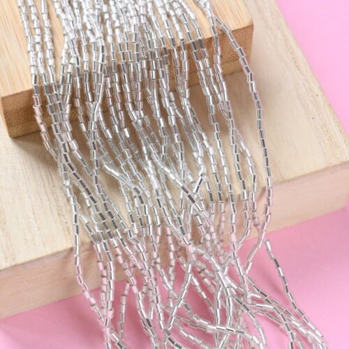 Round Bugle Beads 1" Silver 78102 (sidabras)
