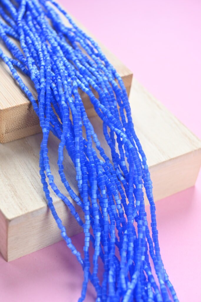 2 Cut Beads Satin Blue 35061